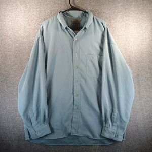Bruno Mens 2XL-Tall Blue Sueded Microfiber‎ Shirt Italian Button Italy Button Up